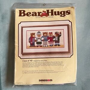 Dimensions Bear Hugs Class Of ‘45 Needlepoint Kit Vintage 1985